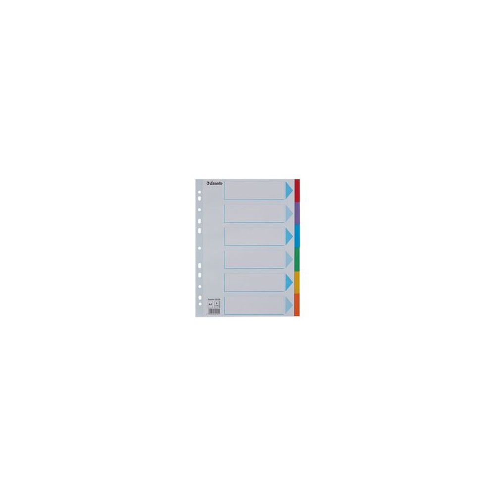 Esselte Intercalaires en carton, uni, A4, 6 touches