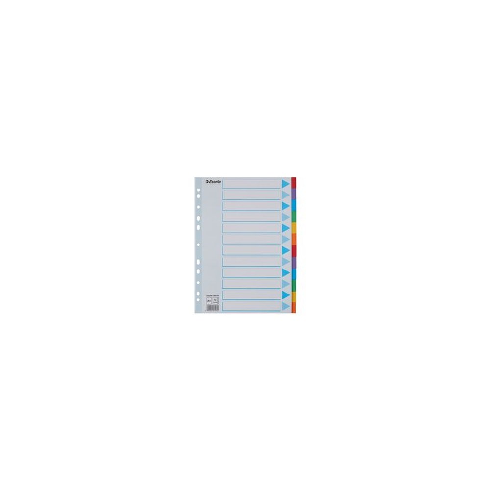 Esselte Intercalaires en carton, uni, A4, 12 touches