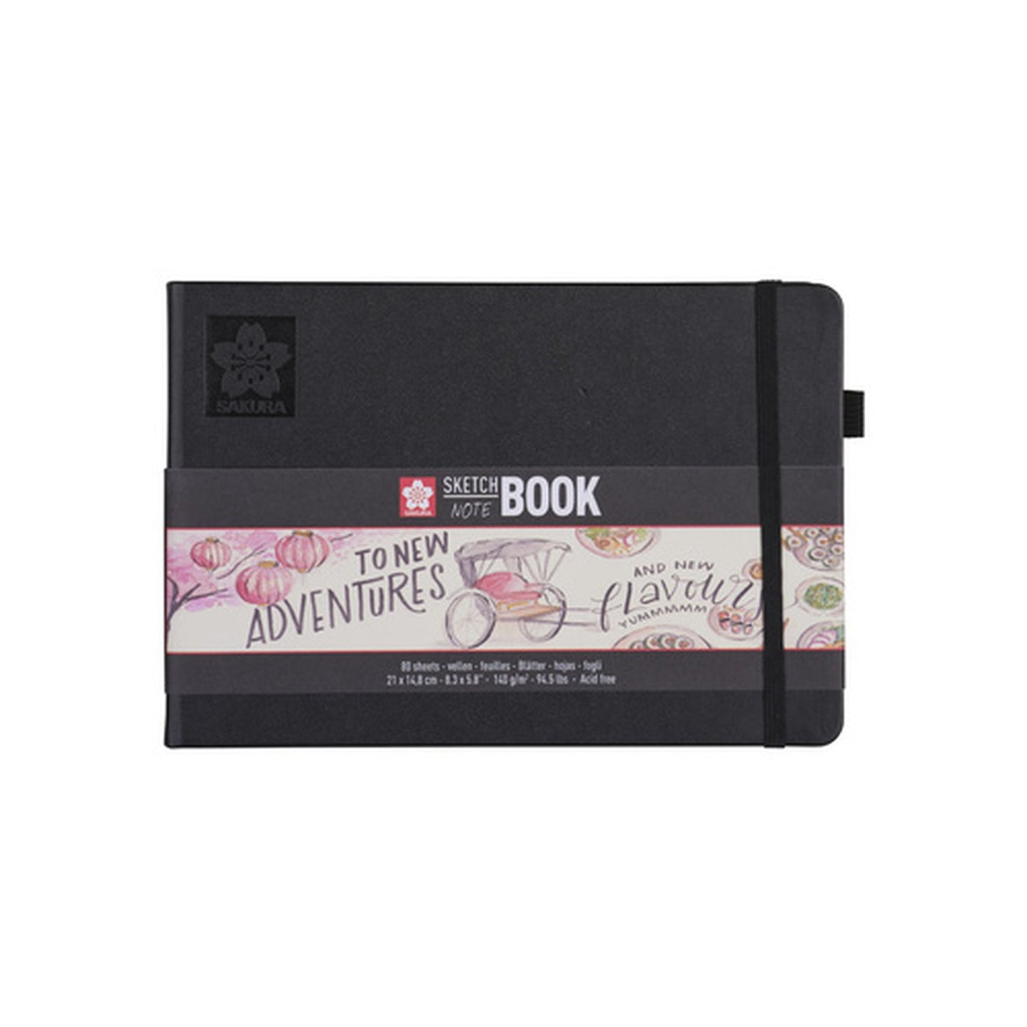 SAKURA Carnet de croquis, 90 x 140 mm, noir/blanc crème