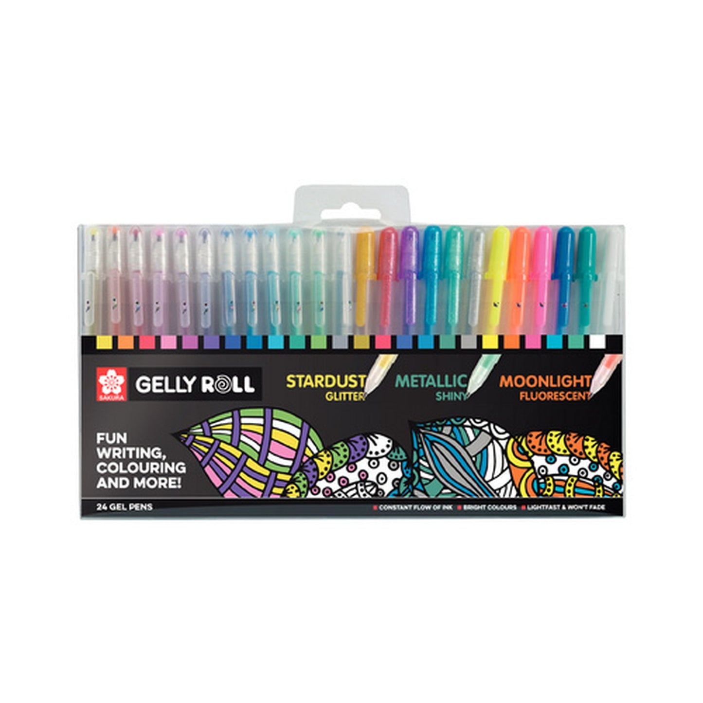 SAKURA Stylo roller à encre gel Gelly Roll Mix, étui de 24