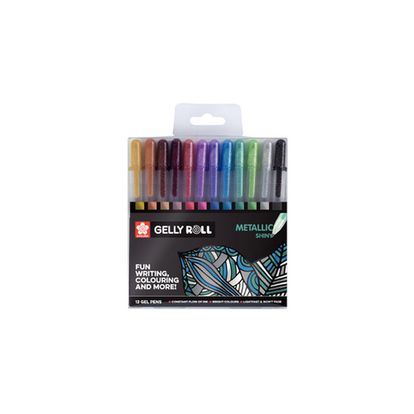 SAKURA Stylo roller encre gel Gelly Roll Metallic étui de 12