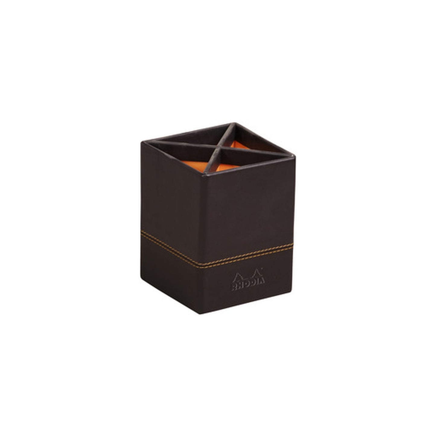 RHODIA Pot à crayons, en similicuir, noir