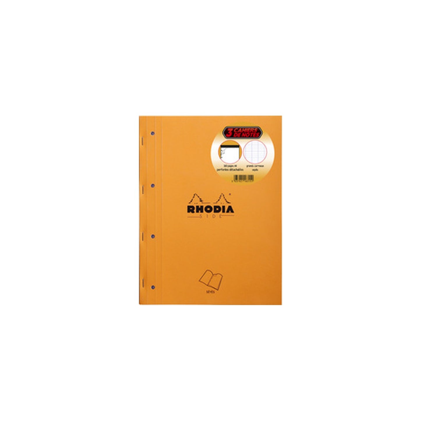 RHODIA Bloc de cours, format A4, quadrillé, orange, lot de 3
