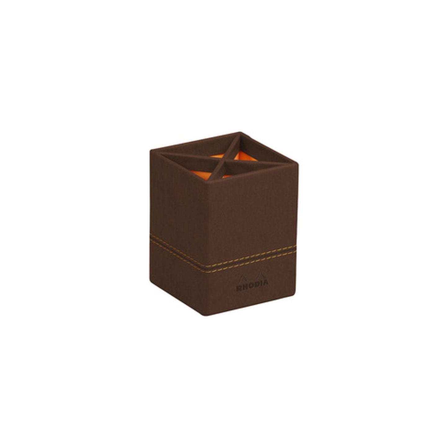RHODIA Pot à crayons, en similicuir, bronze