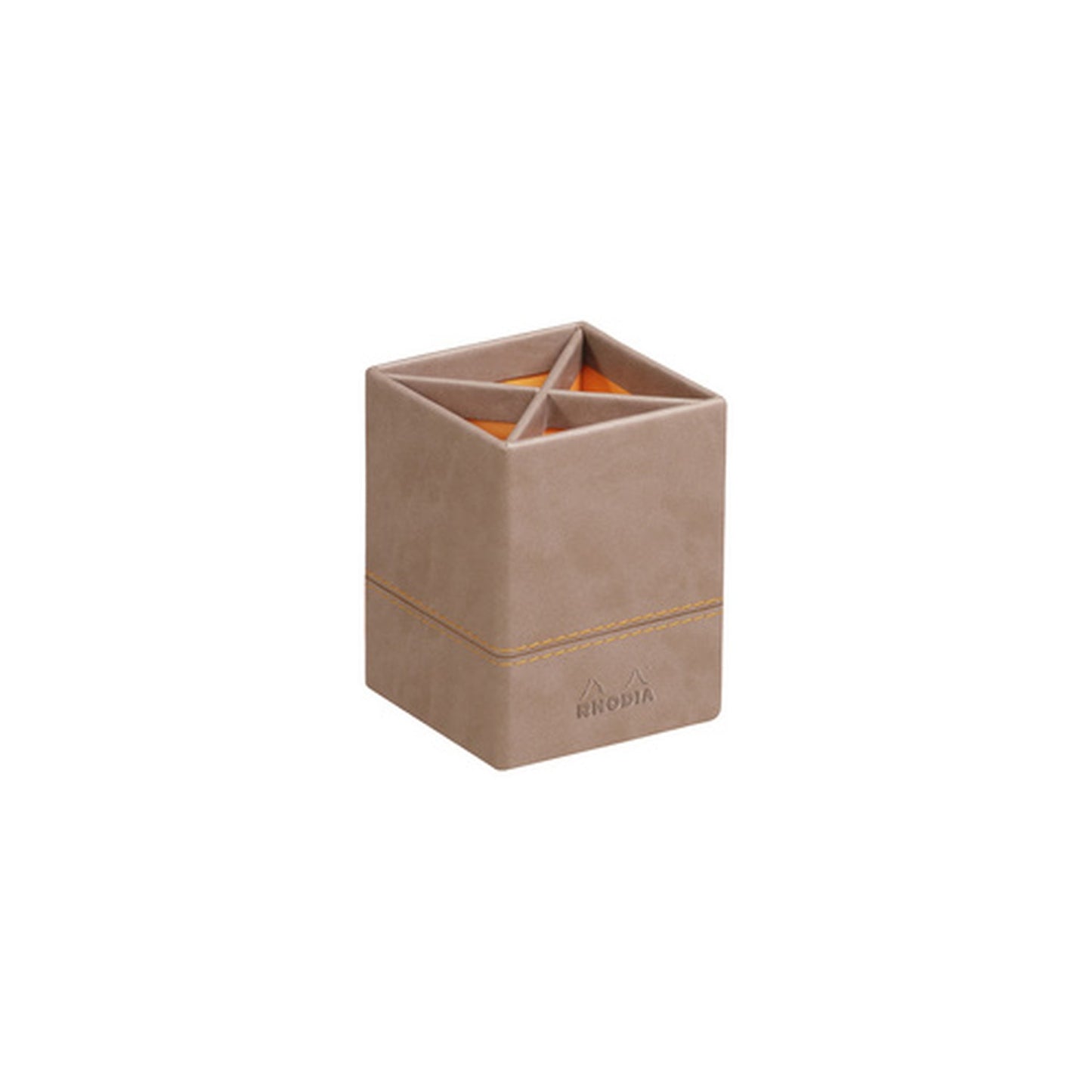 RHODIA Pot à crayons, en similicuir, taupe