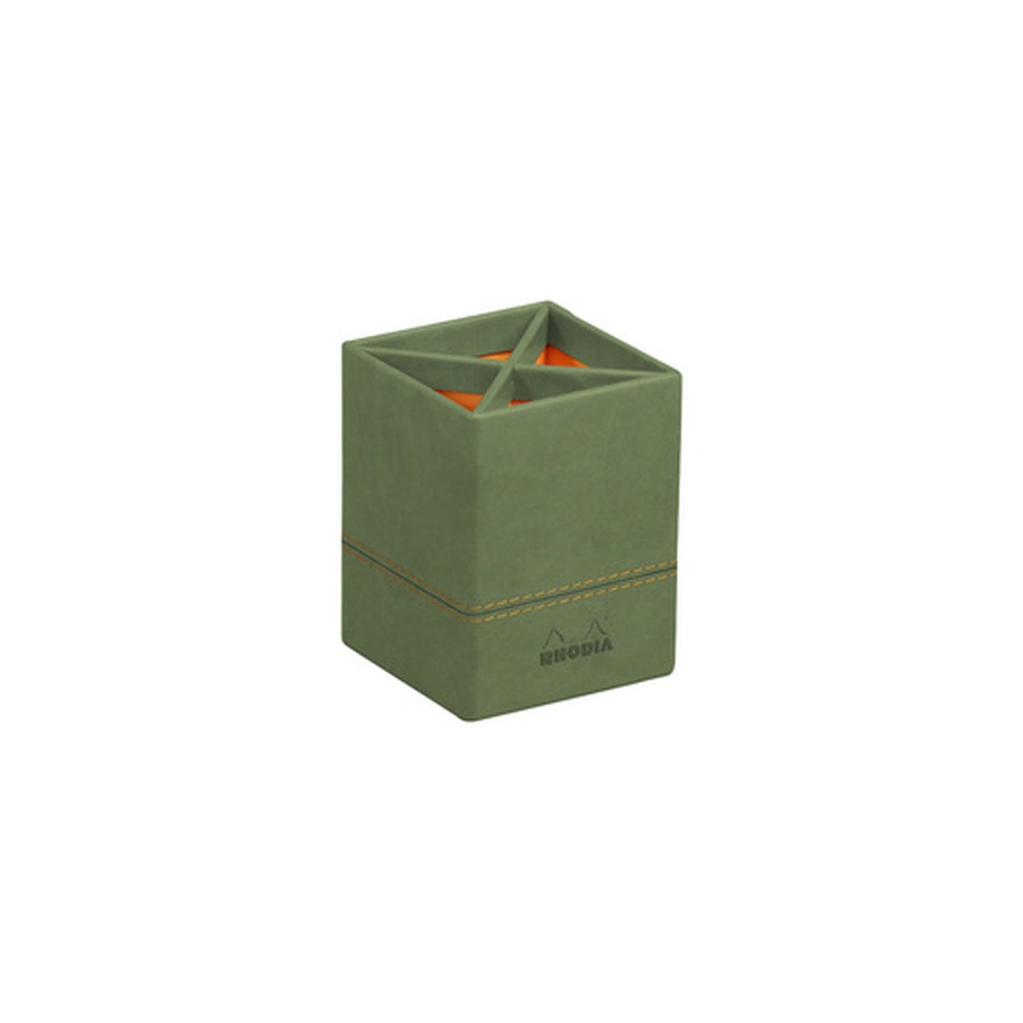 RHODIA Pot à crayons, en similicuir, sauge