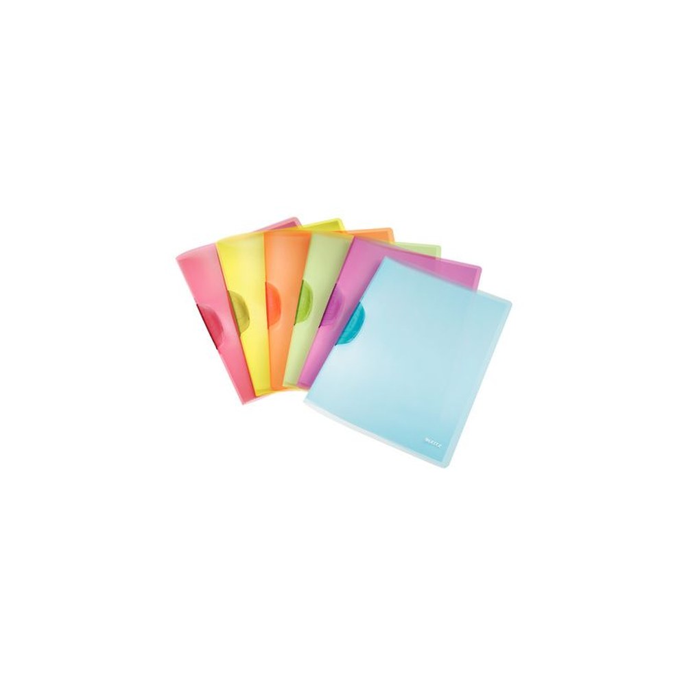 LEITZ Chemise à clip ColorClip Rainbow, A4, en PP, assorti x6