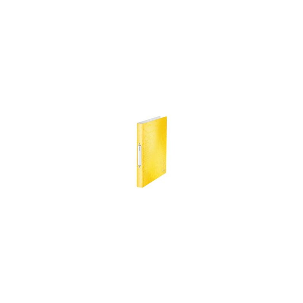 LEITZ Classeur à anneaux WOW, A4, PP, 2 anneaux, jaune