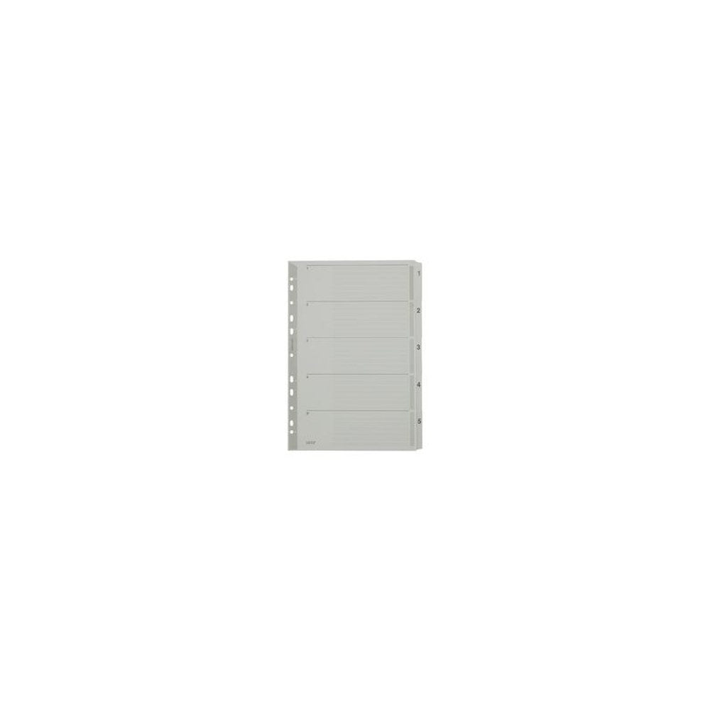 LEITZ Intercalaires en carton mylar, chiffres, A4, 1-5, gris