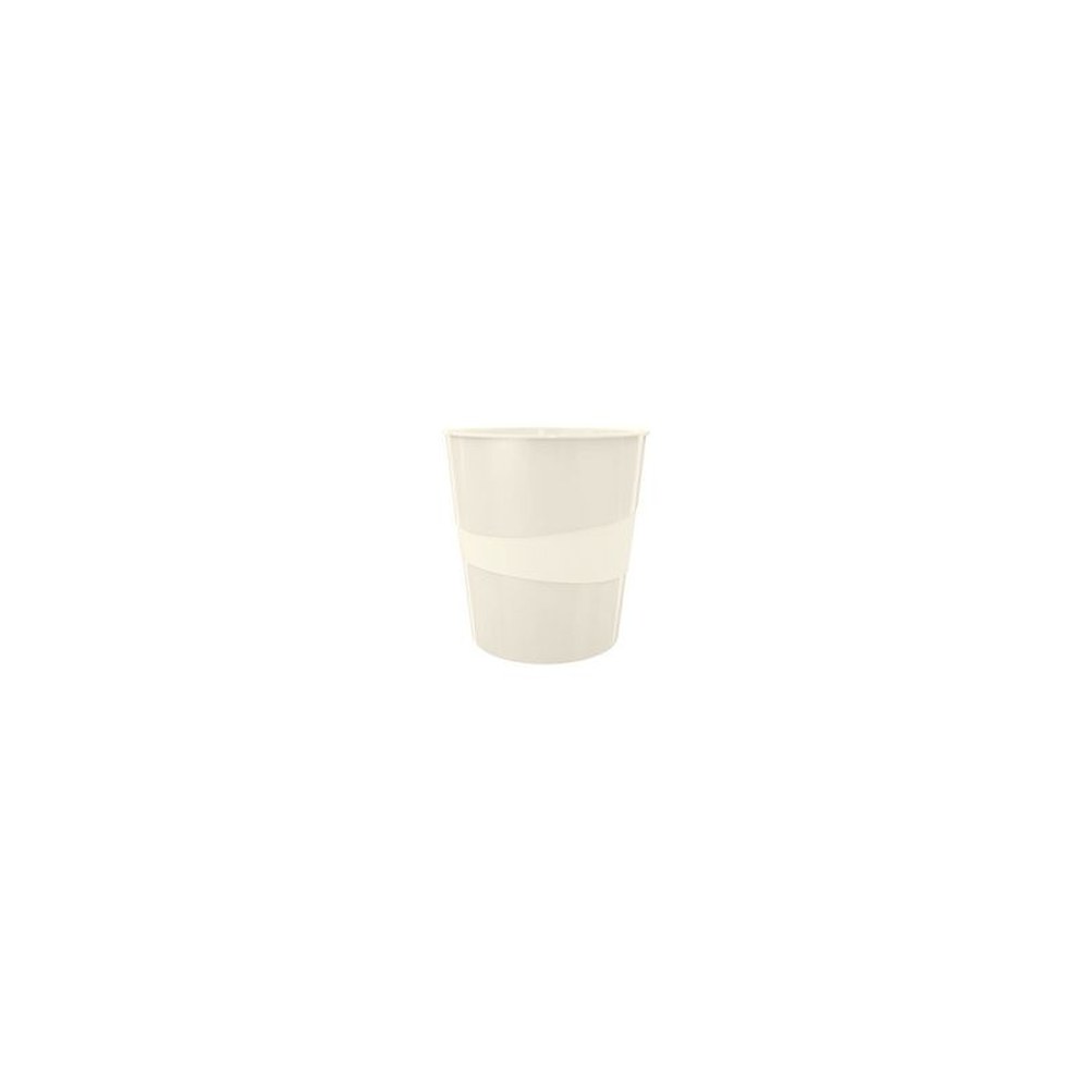 LEITZ Corbeille à papier WOW, en plastique, 15 litres, blanc