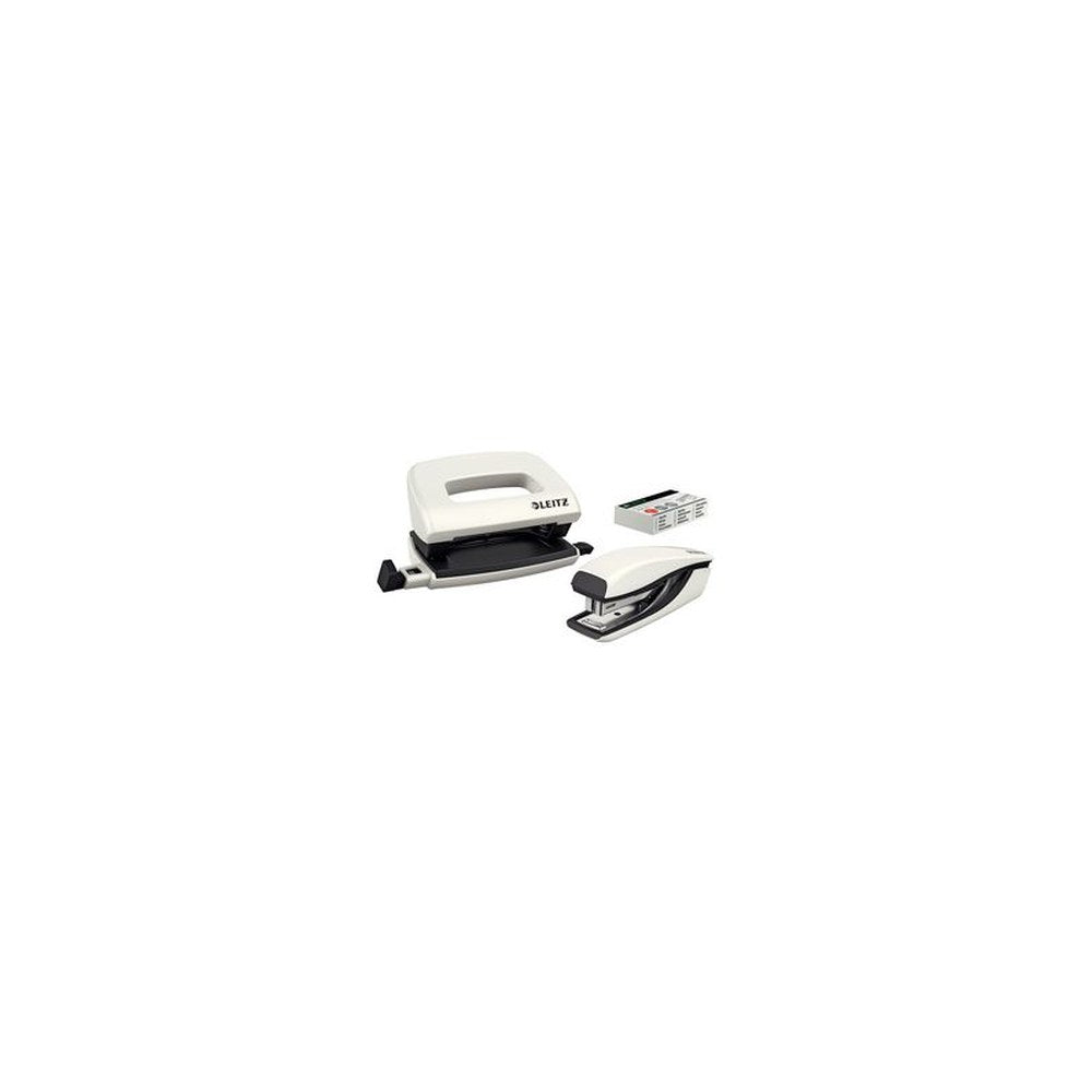 LEITZ Kit mini agrafeuse et perforateur Nexxt WOW, blanc