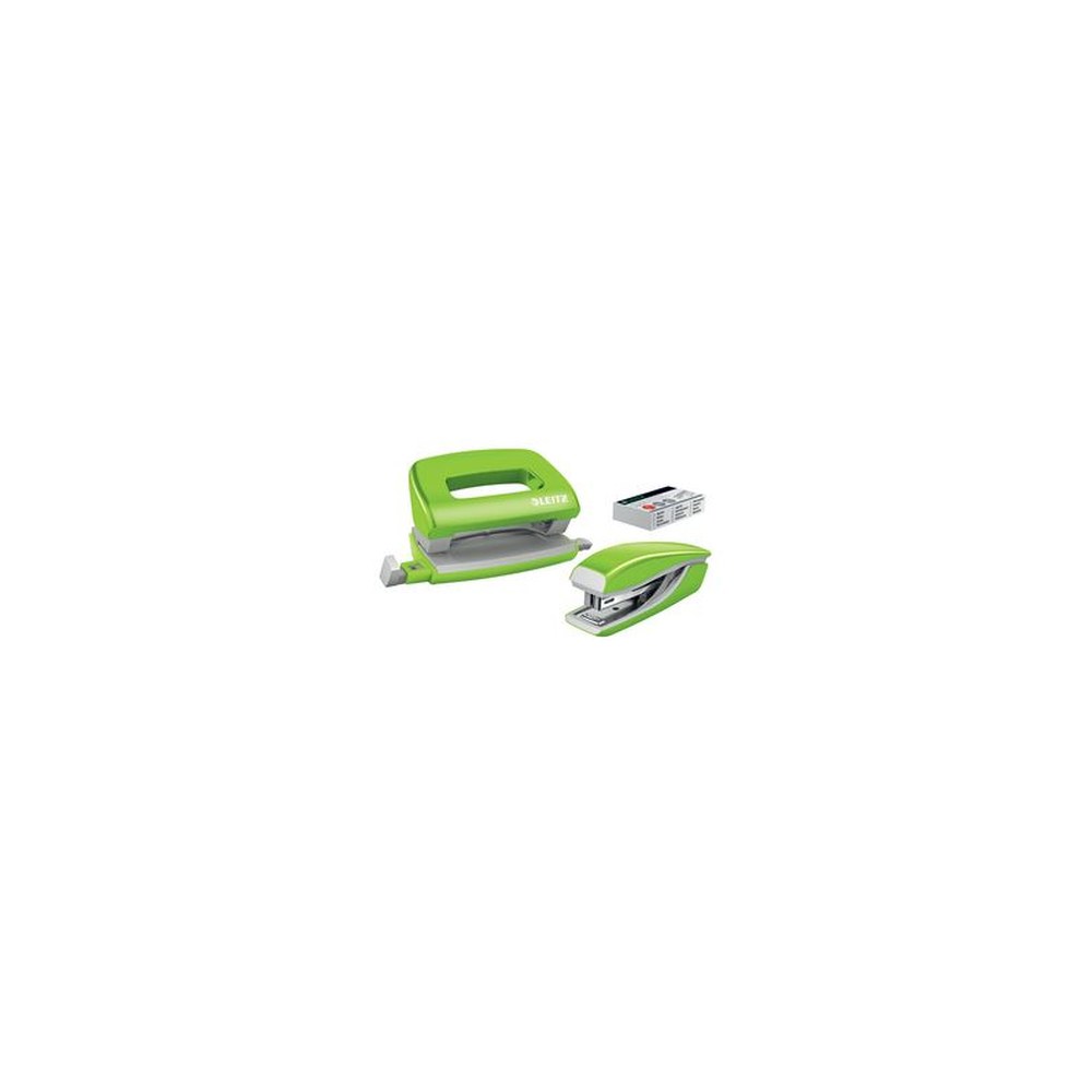 LEITZ Kit mini agrafeuse et perforateur Nexxt WOW, vert