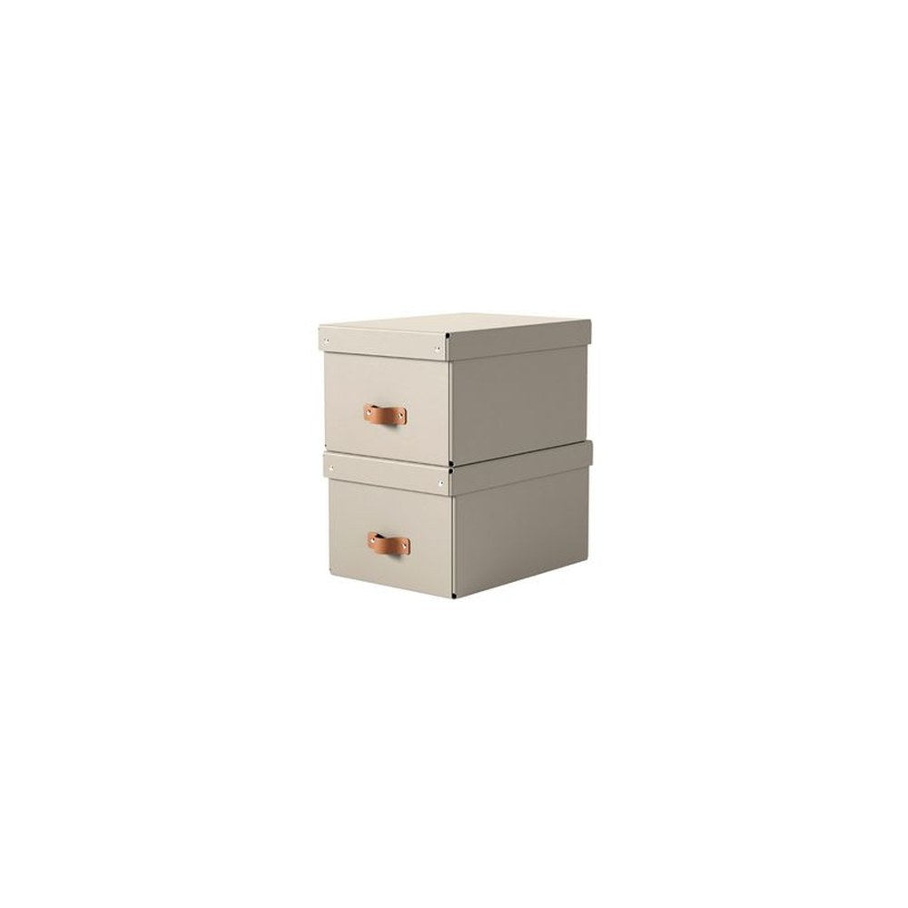 LEITZ Boîte de rangement Puro, carton, 17 L, set de 2, beige
