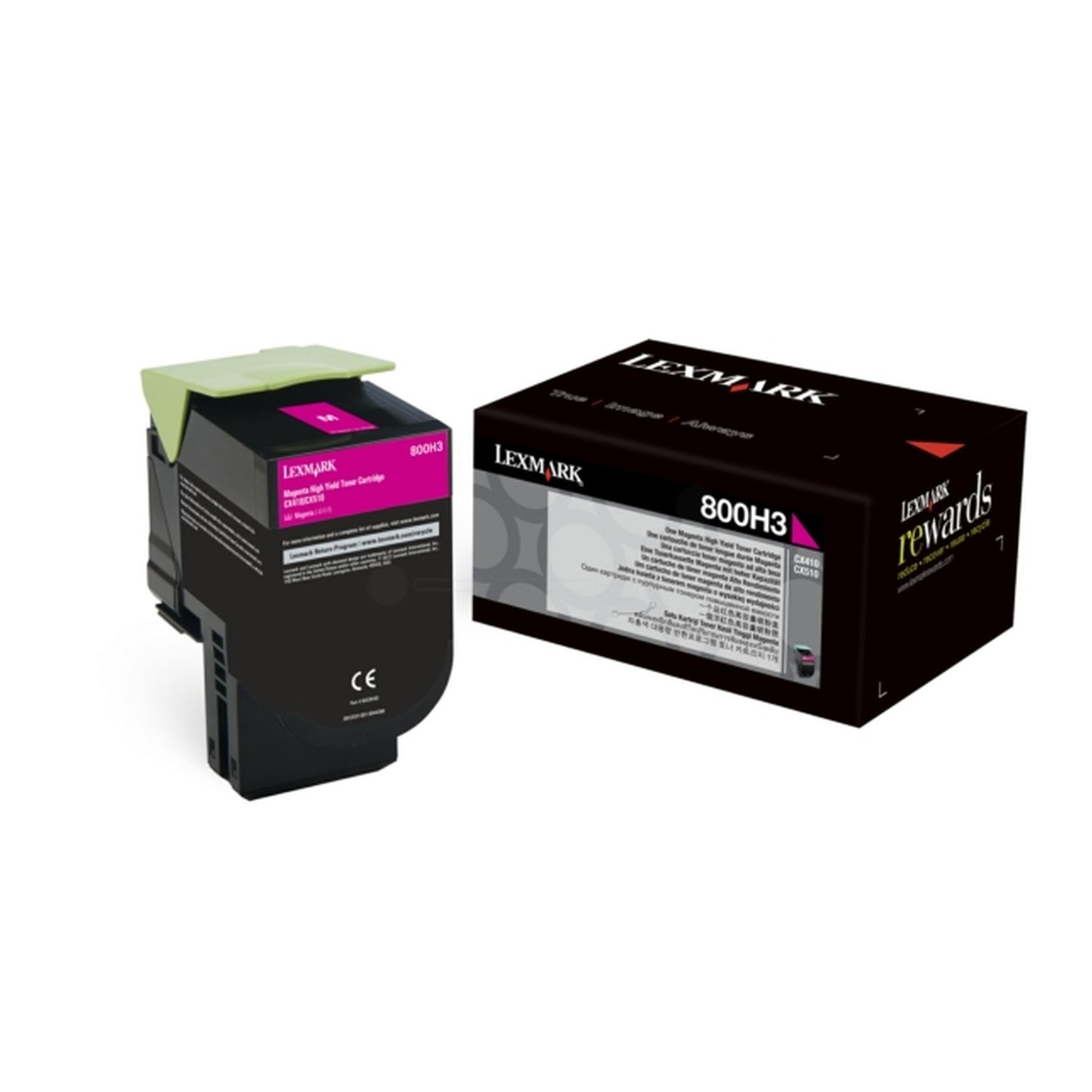 Toner d'origine Lexmark 80C0H30 / 800H3 - magenta