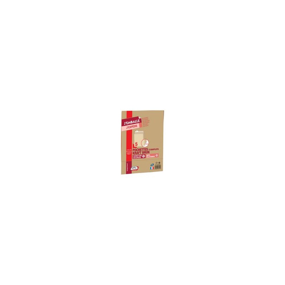 GPV Pochettes à soufflets, C4, 229 x 324 mm, kraft brun