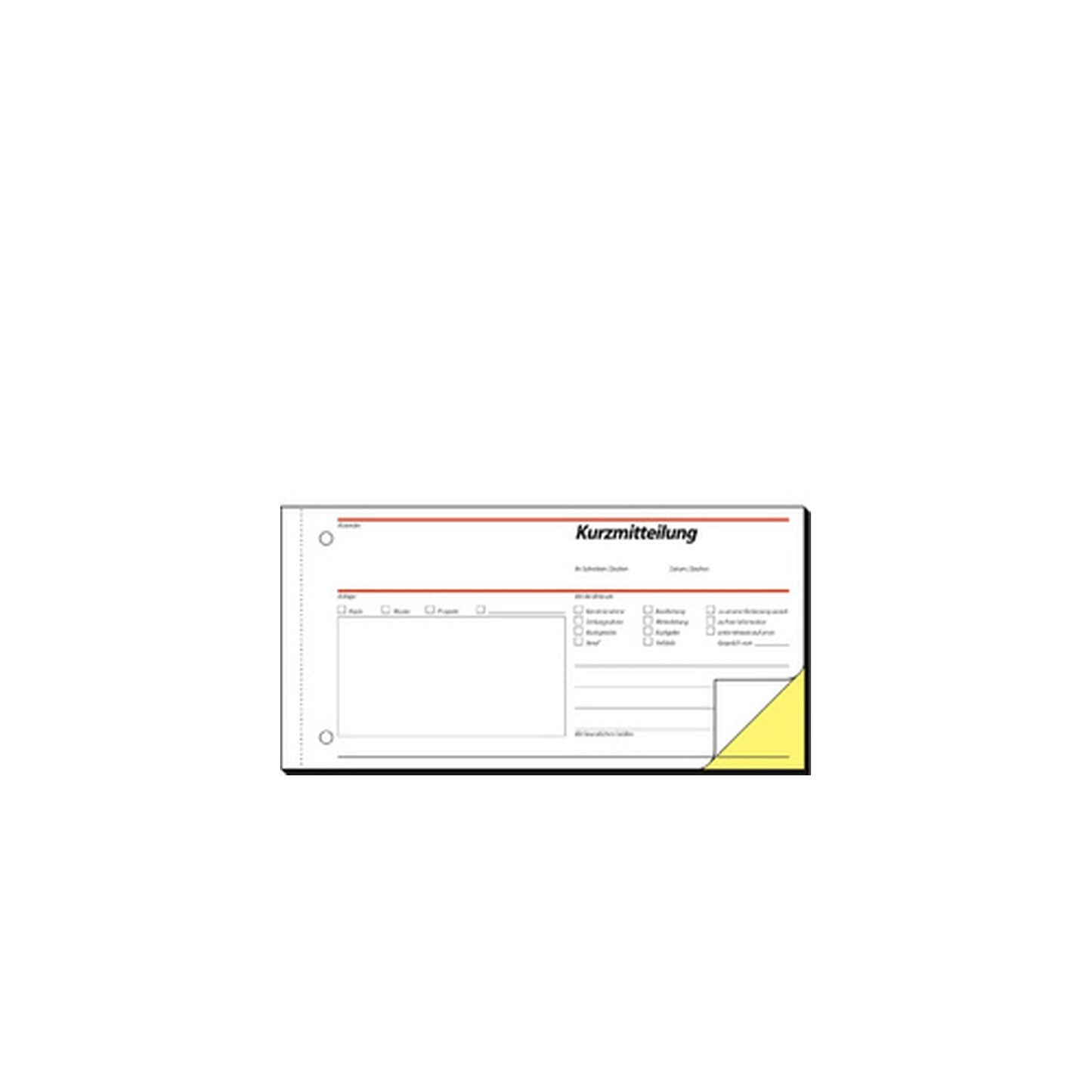 sigel Formularbuch "Kurzmitteilung/Kurzbrief", 1/3 A4 quer