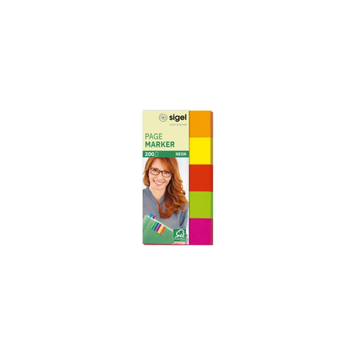 sigel Marque-page repositionnable Fluo, 50 x 20 mm