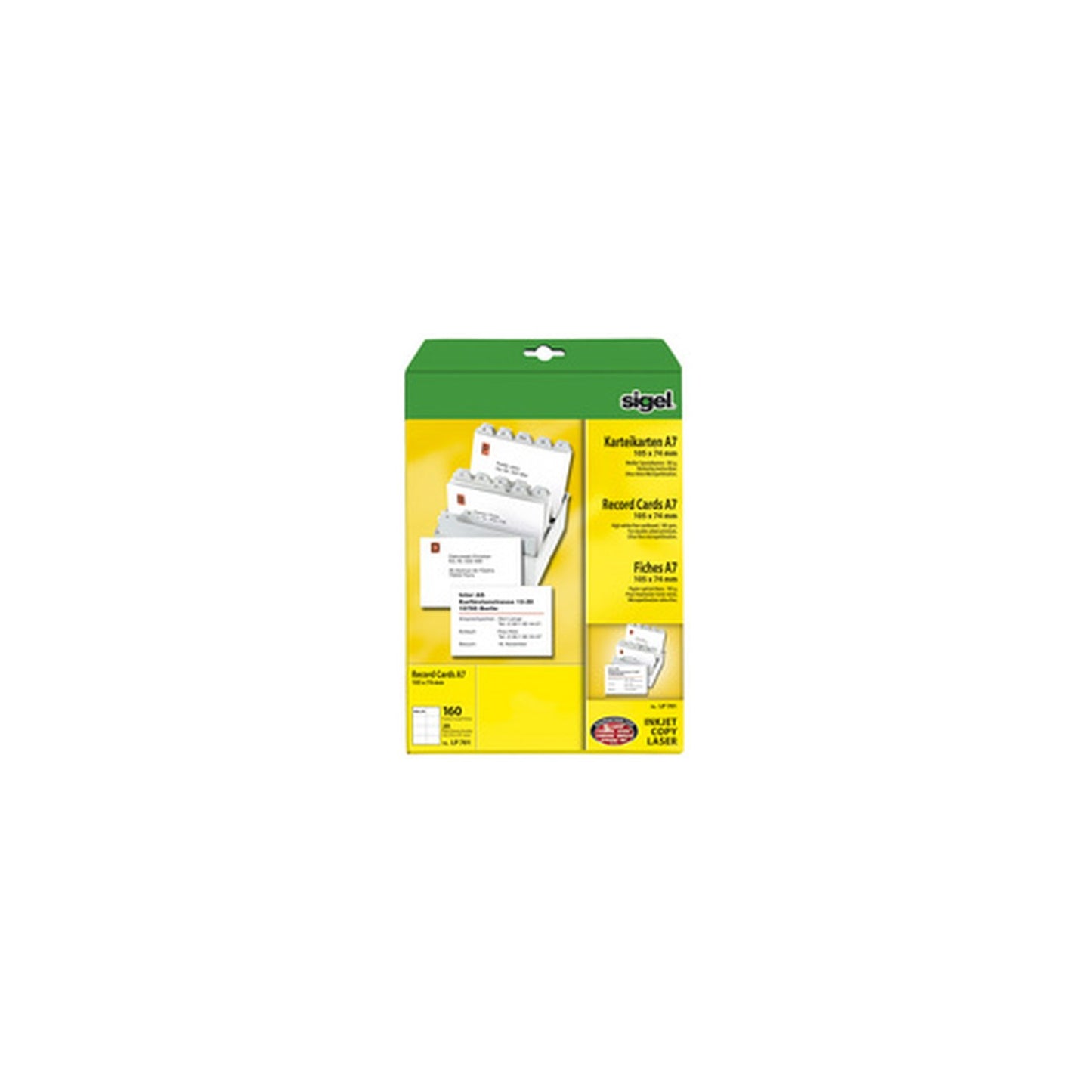 sigel Fiches bristol, A7 (A4), 185 g/m2, microperforation