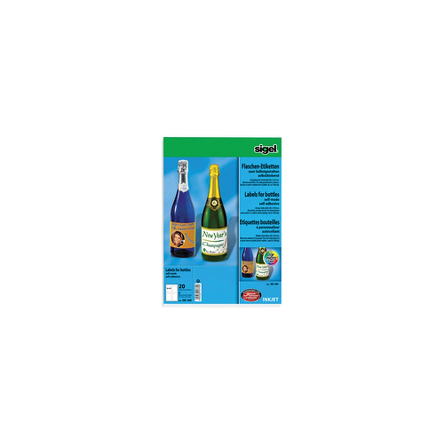 sigel Etiquette pour bouteilles, 80 x 120 mm, 85 g/m2