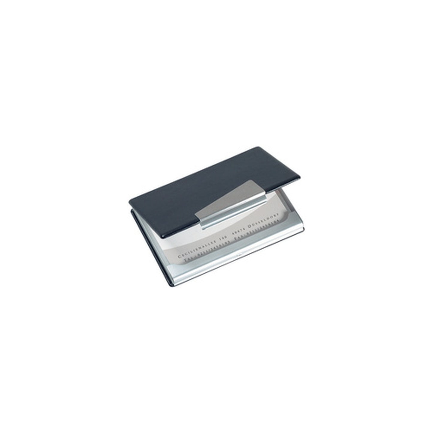 sigel étui pour cartes de visite "aluminium/imitation cuir"