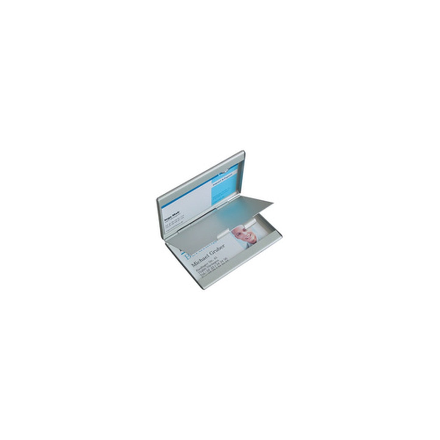 sigel Etui pour cartes de visite "Twin", aluminium, argent