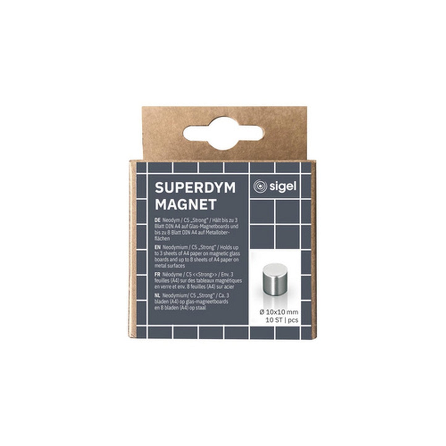 sigel Aimant néodyme cylindrique "Strong" C5, set de 10