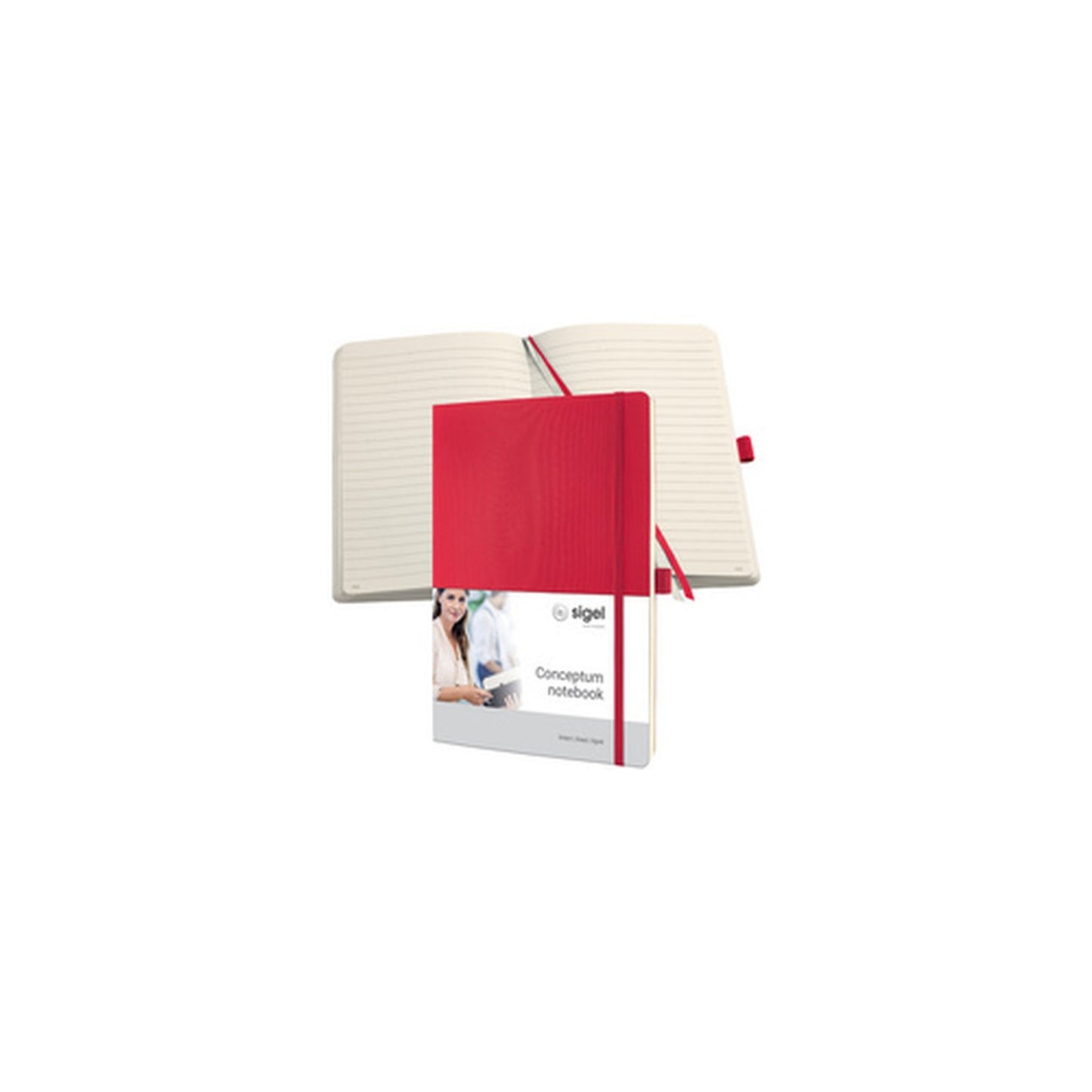 sigel Carnet de notes Conceptum, A4, quadrillé, rouge