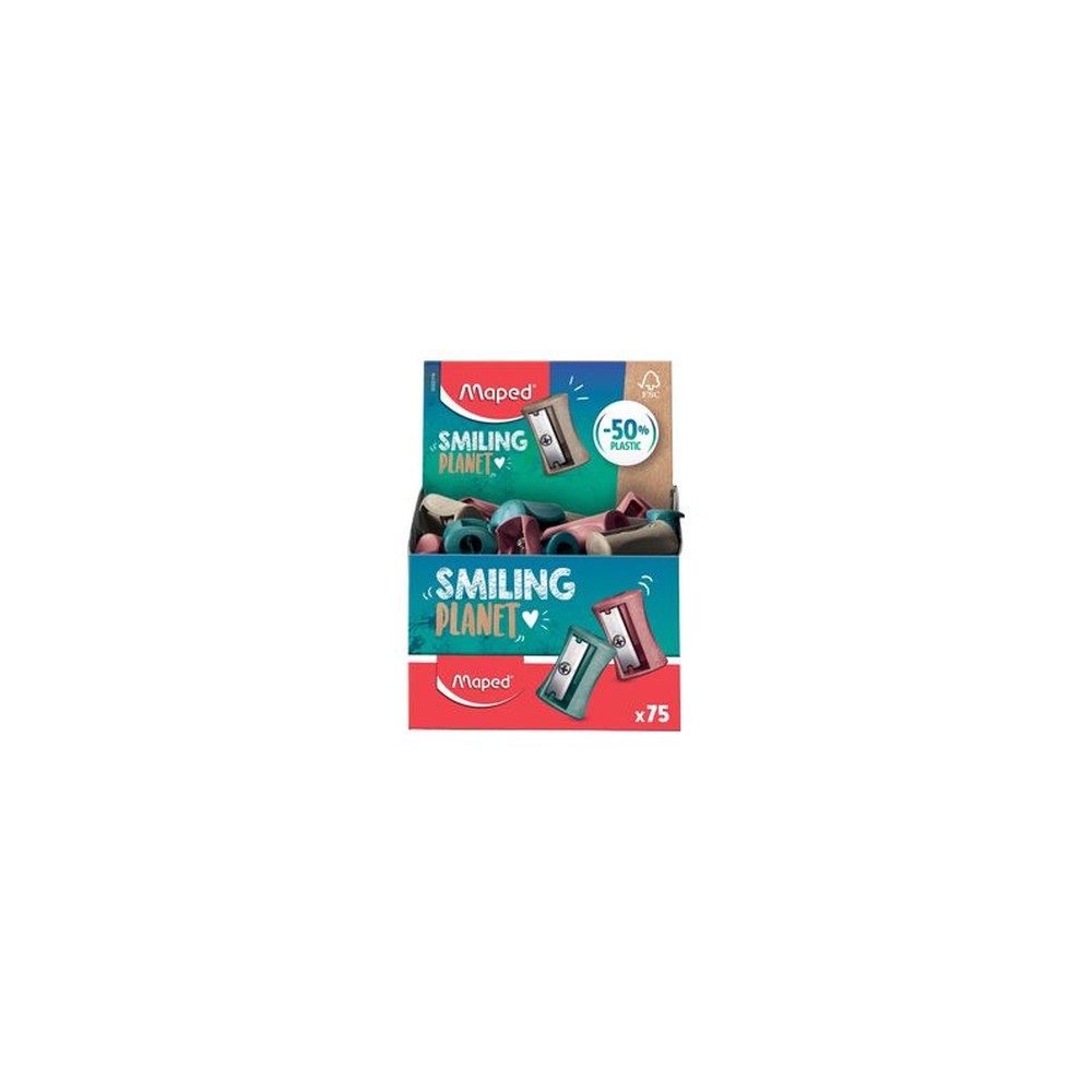 Maped Taille-crayons VIVO SMILING PLANET, présentoir de 75 x75