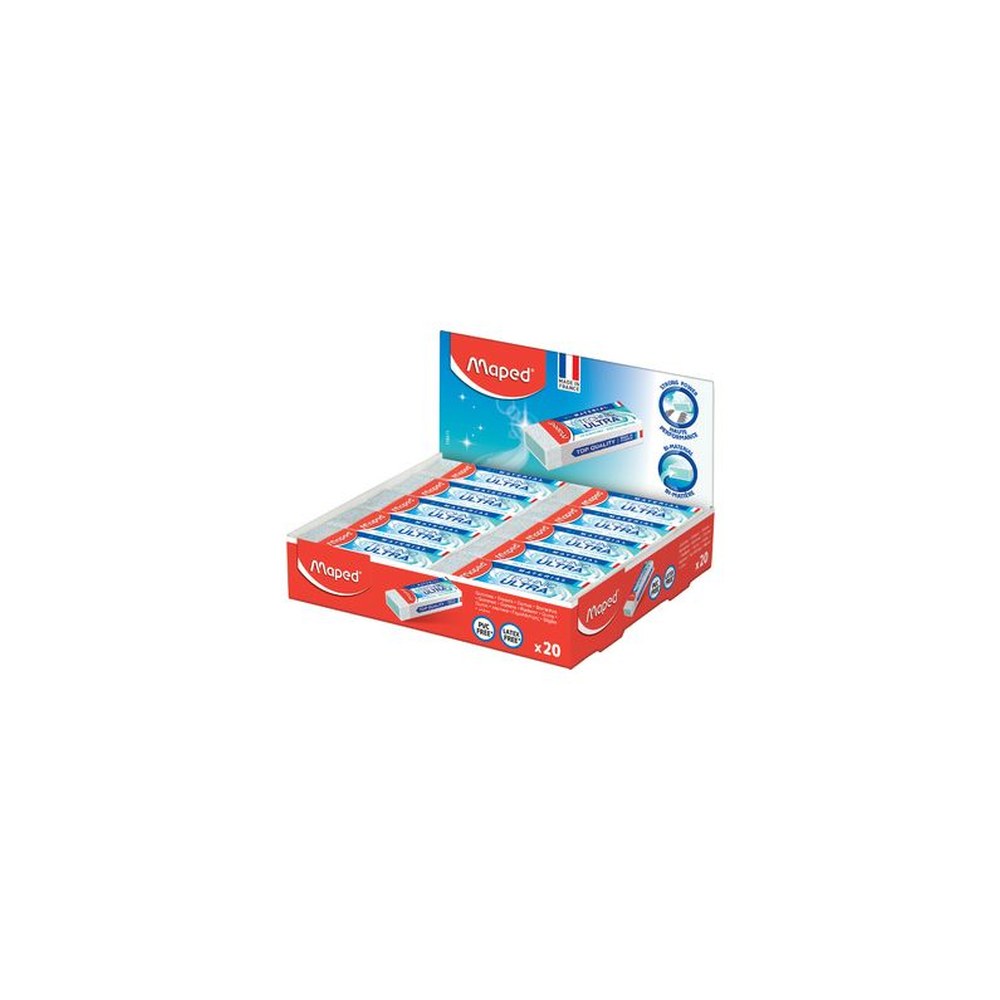Maped Gomme en plastique Technic Ultra, blanc, présentoir de x20