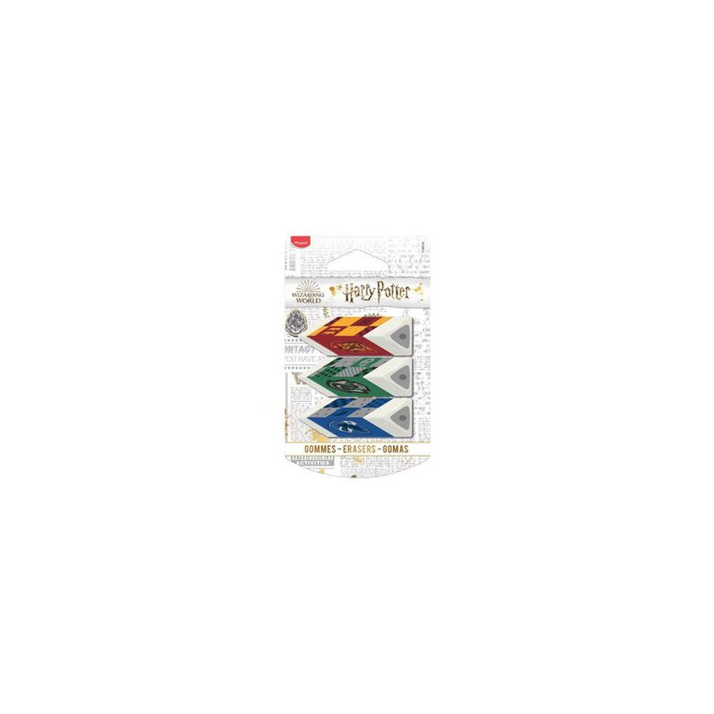 Maped Gomme en plastique Pyramide HARRY POTTER, blister de 3