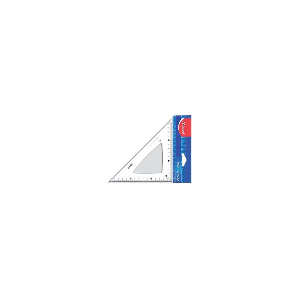 Maped Equerre Cristal 45 degrés, hypoténuse : 210 mm,