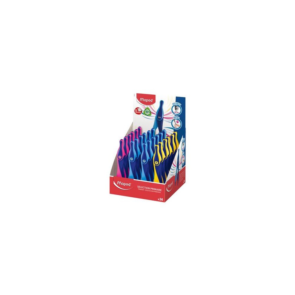 Maped Compas Kid'z sans bague d'adaptation, présentoir de 24 x24
