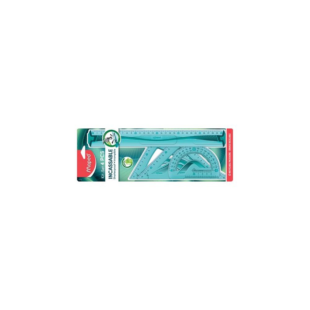 Maped Grand kit de géometrie Flex, incassable, 4 pièces