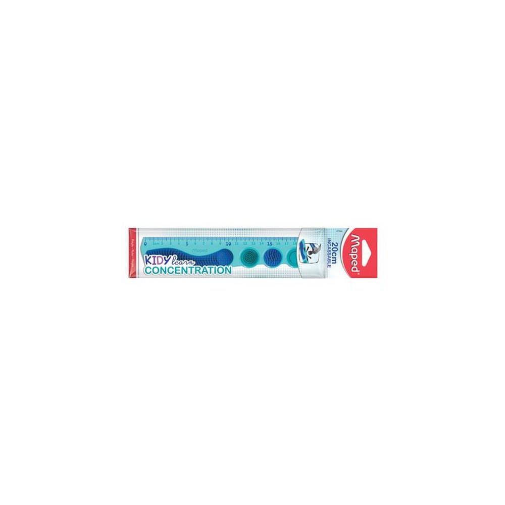 Maped Règle plate KIDY learn CONCENTRATION, 200 mm, bleu