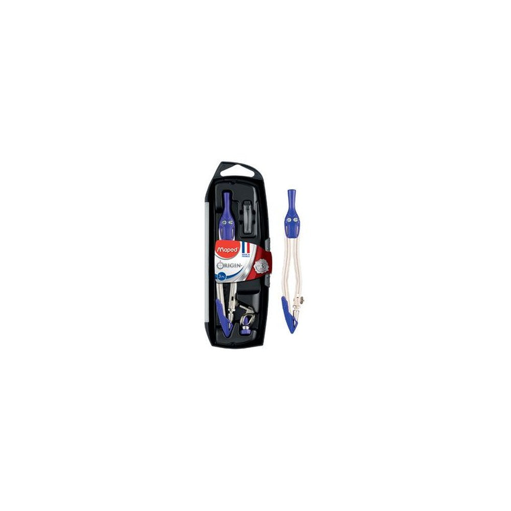 Maped Boîte de compas Origin, 3 pièces, assorti