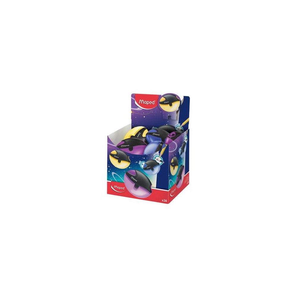 Maped Taille-crayon Galactic, en plastique, présentoir de 24 x24