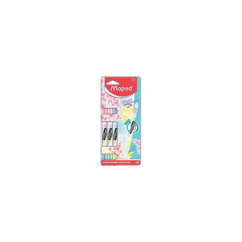 Maped Surligneur FLUO'PEPS PEN DUO Pastel, blister de 3