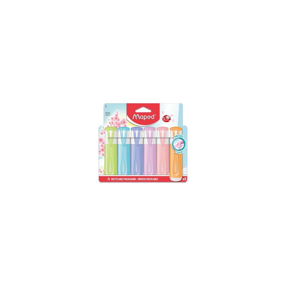 Maped Surligneur FLUO'PEPS PASTEL, blister de 6