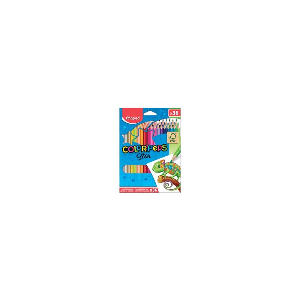 Maped Crayon de couleur COLOR'PEPS Star, étui carton de 36