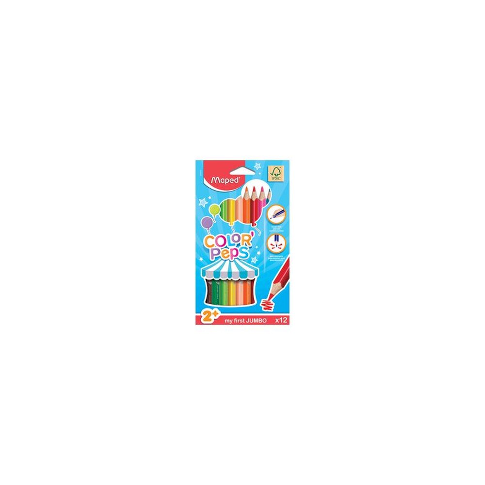 Maped my first Crayons de couleur COLOR'PEPS JUMBO, étui 12