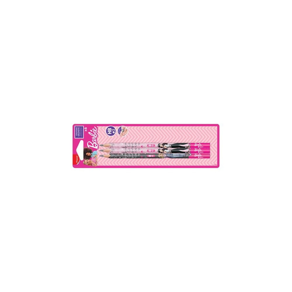 Maped Crayon de papier Barbie, HB, blister de 6