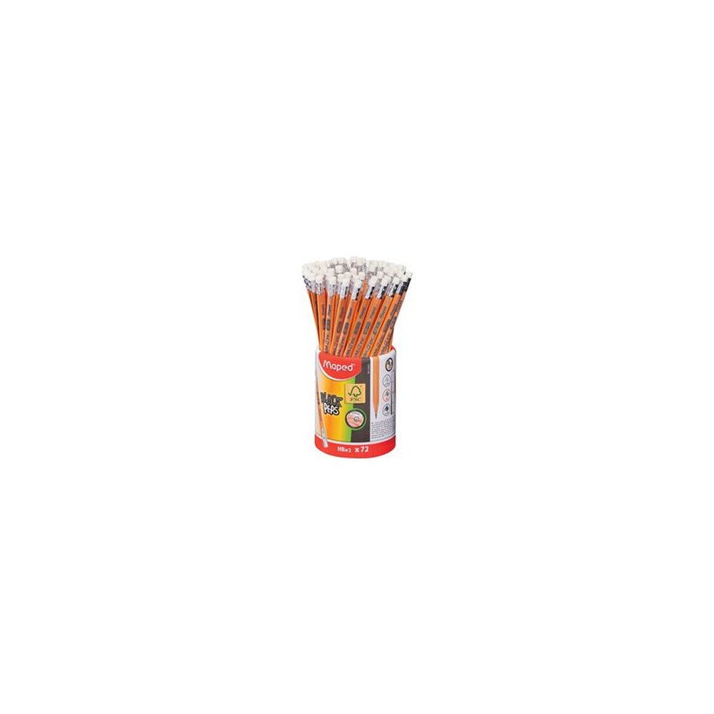 Maped Crayon BLACK'PEPS, avec gomme, pot de 72