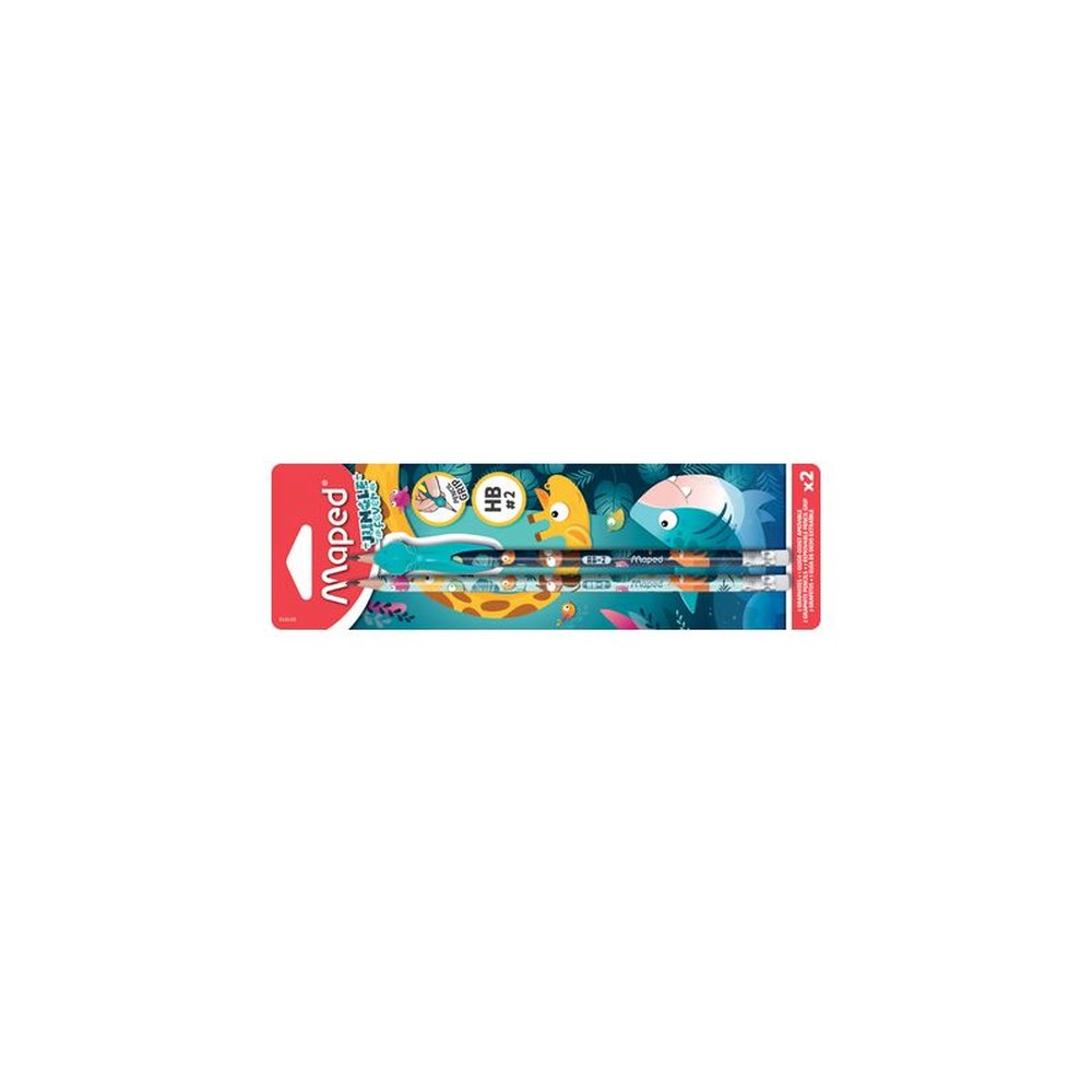 Maped Crayon de papier JUNGLE fever avec gomme, blister de 2