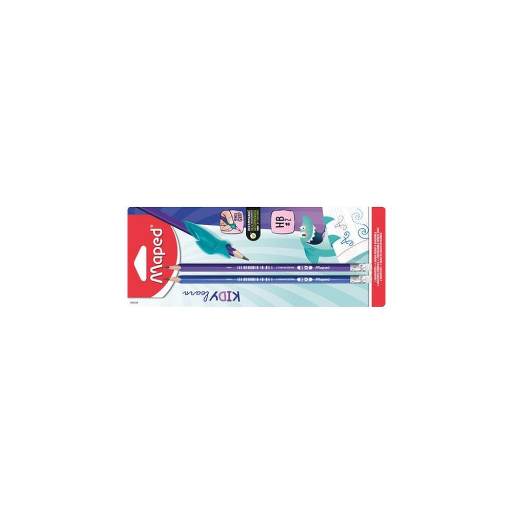 Maped Crayon de papier, avec gomme, HB, blister de 2