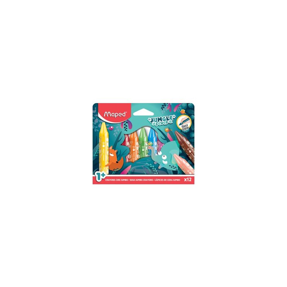 Maped Crayon cire JUNGLE fever JUMBO, étui en carton de 12
