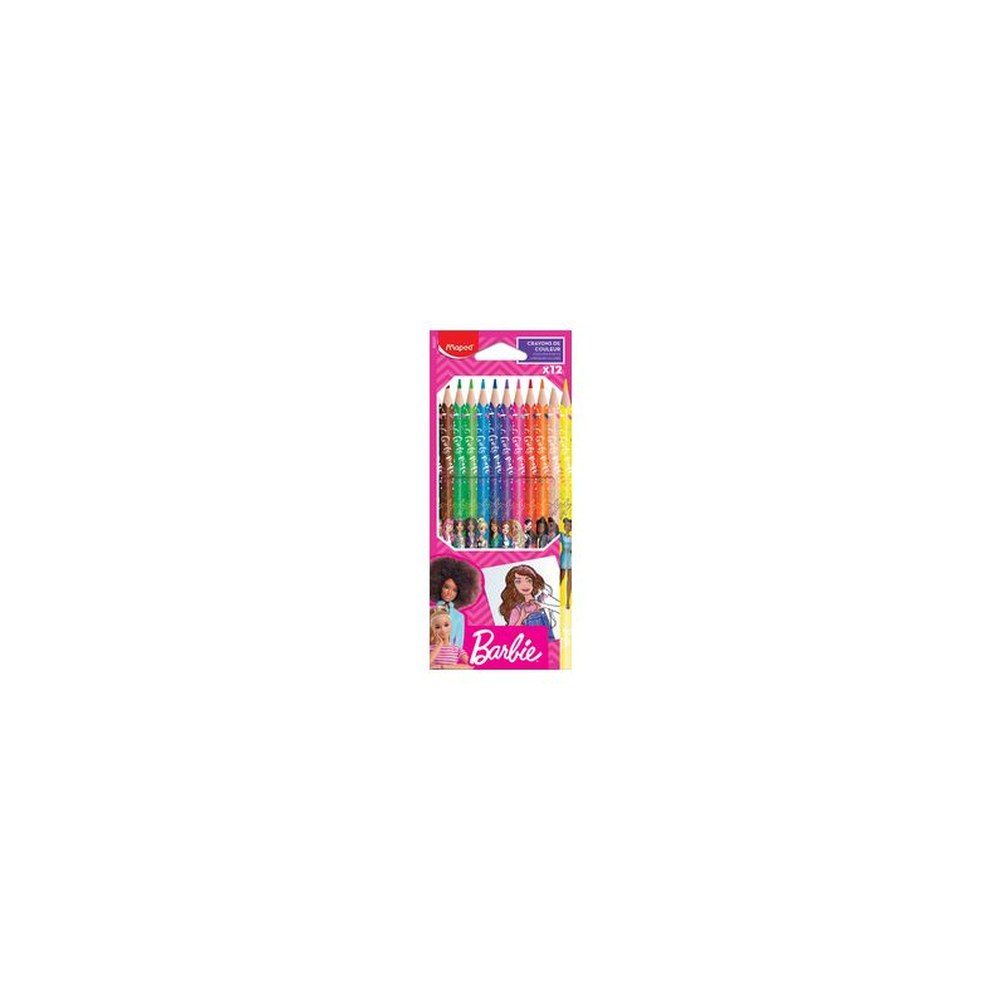 Maped Crayon de couleur Barbie, étui en carton de 12
