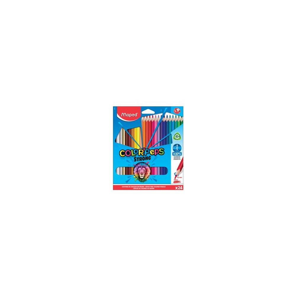 Maped Crayon de couleur COLOR'PEPS STRONG, étui carton de 24