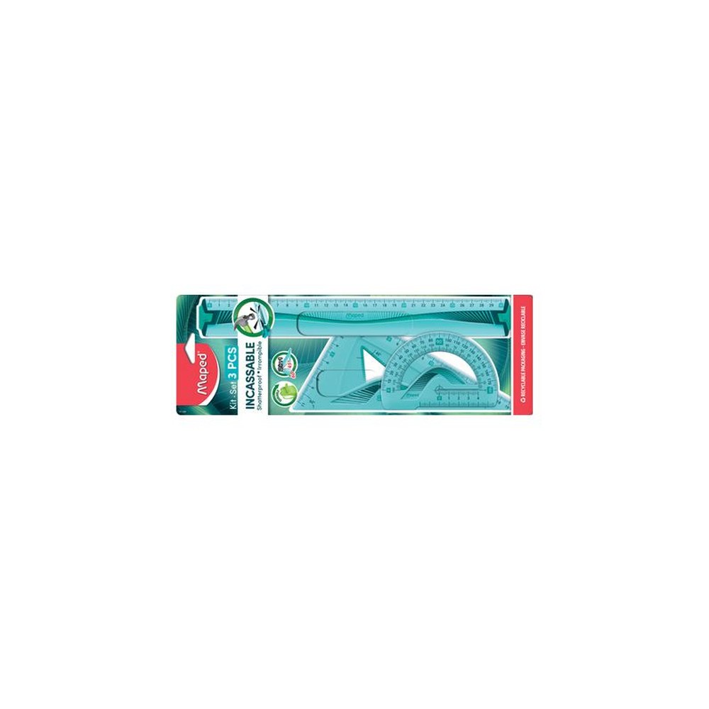 Maped Kit de géométrie Flex, incassable, 3 pièces