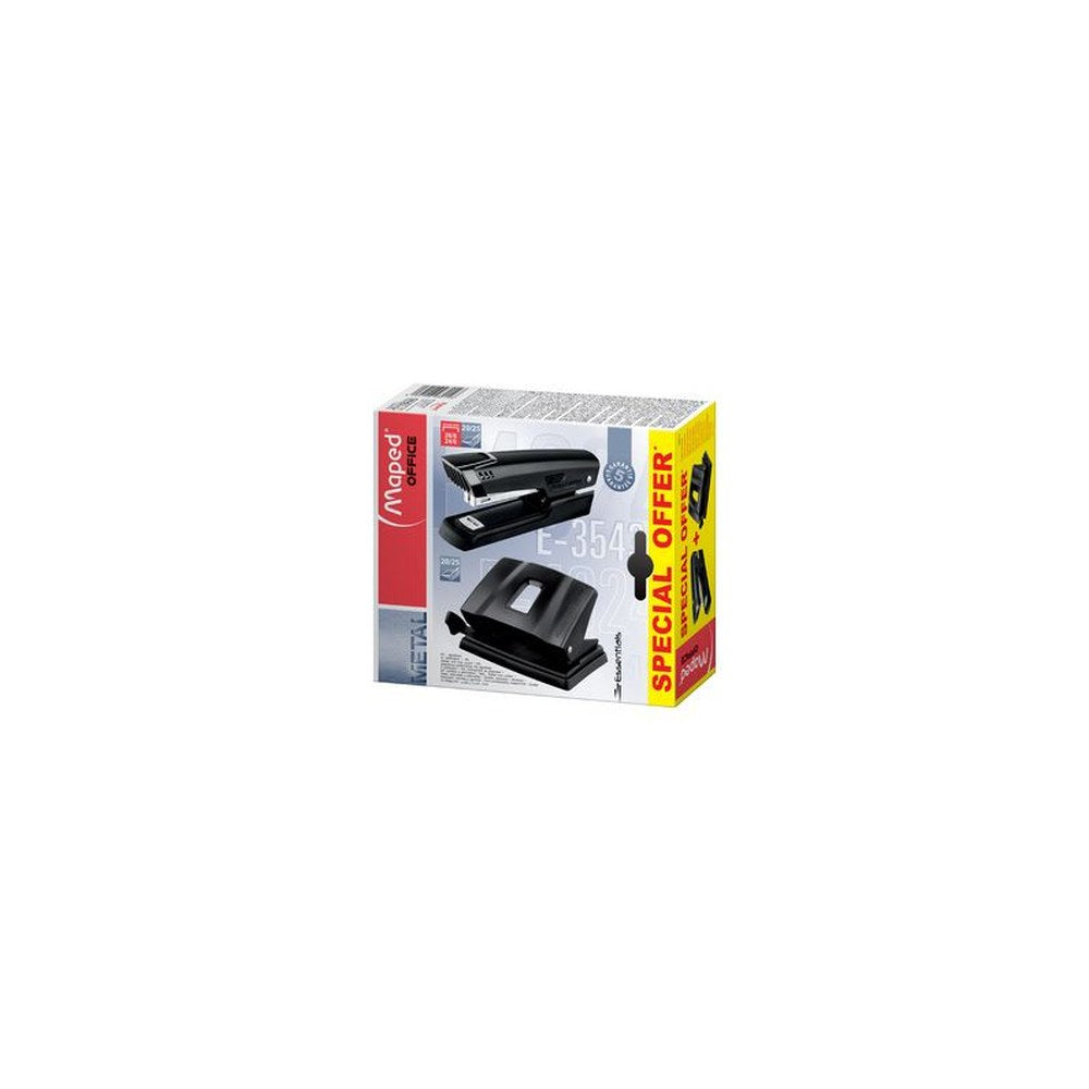 Maped Set d'agrafeuse & de perforateur Essentials, noir