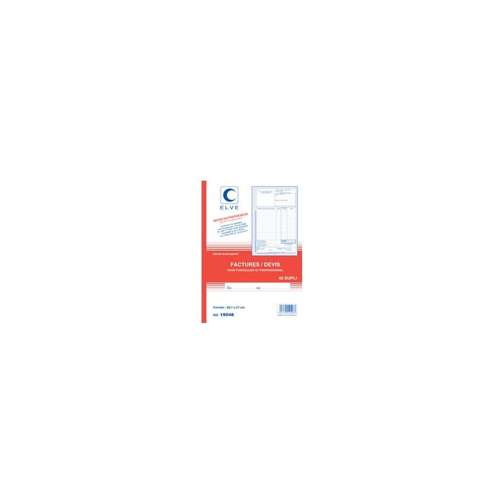 ELVE Manifold "Facturier: auto-entrepreneurs", 40 feuillets